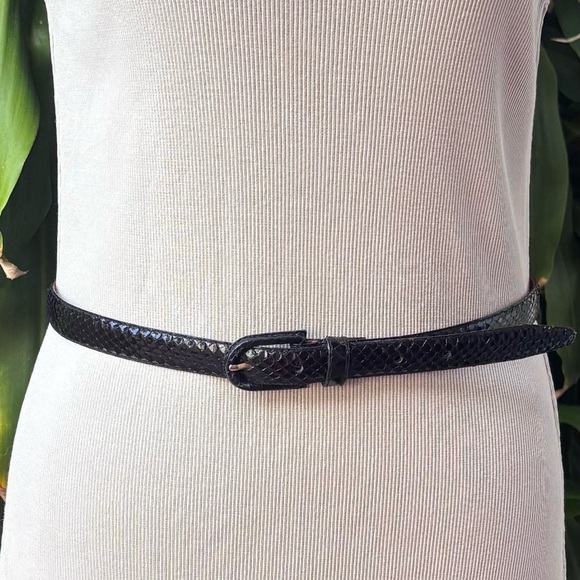 Magid Accessories - Vintage Jana For Madrid Black Genuine Snake Skin Belt marked L
